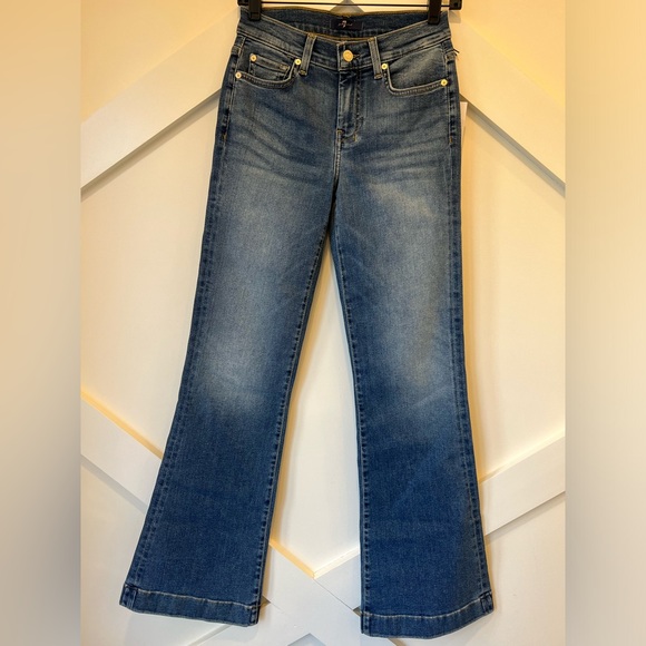 7 For All Mankind Tailorless Dojo Jeans Size 26 7FAMK NWT With Rhinestones - Picture 3 of 14